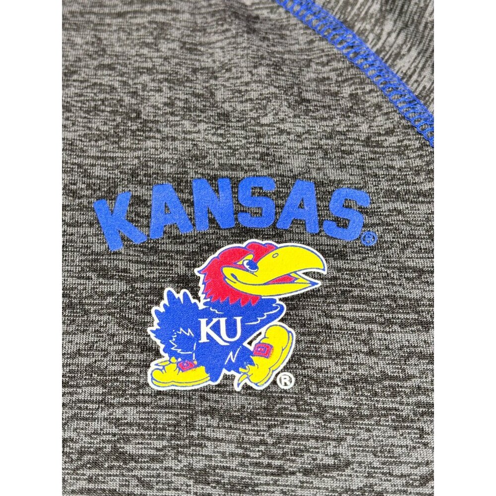 Colosseum Kansas Jayhawks Gray 1/4 Zip Pullover Sweatshirt Women's Medium *flaw - Picture 3 of 9